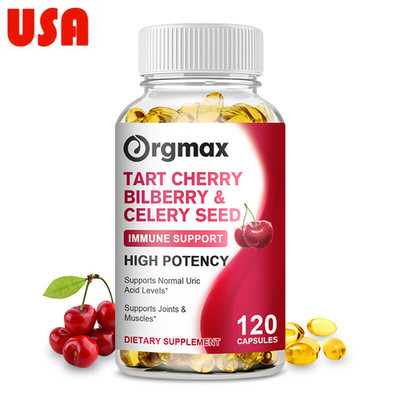 Tart Cherry Extract 120 Capsules with Celery Seed Uric Acid Cleanse Muscle