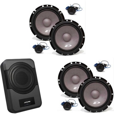 Alpine (2) SXE-1751S 6 1/2'' 2-Way Component Speakers (2 Pair) w/ PWE-S8 Power...