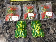 Vintage 1950s Novelty Toy Tin Litho Green Magic Jumping Frog Made in Japan NEW