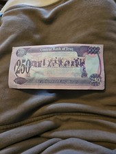 250 Iraqi dinar 1995 featuring Saddam Hussein collectible no longer legal tender