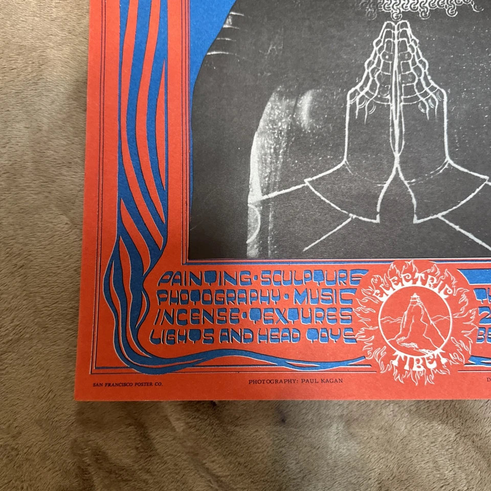 Póster De Colección Exposición de Arte Psicodélico Primera Exposición de la Costa Oeste Berkeley CA 1967 Original Foto 2 de 4