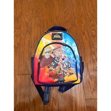Loungefly Marvel Thor Love and Thunder Chibi Mini Backpack Navy Blue Gold Zip