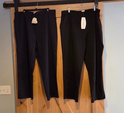 New! Lot of 2 White Stag Womens Sz 22/24 Pull On Dress Ponte Pants Elastic Waist