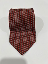Polo Ralph Lauren Tie Mens Red Blue Green Geometric Medallion Silk Made In USA