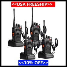 100 Mile Walkie Talkies Waterproof 4 Pack Two-Way Radios with Headsets & Charger