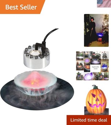 Halloween Party Mist Maker,Ultrasonic Water Pond Fountain Fogger 9 LED Red Ye...