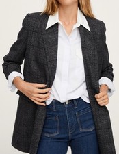 MANGO PLAID WOOL DOUBLE BREASTED COAT * NWOT ...