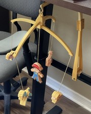 Vintage Crib Mobile 4 Farm Animals Farmer, Horse, Pig, Cow  Sheep Year 1985  s