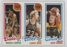 1980-81 Topps Marques Johnson Larry Bird Jack Sikma #232-30-143 HOF n8a