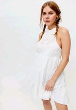 Urban Outfitters UO Head In The Clouds White Embroidered Dress, Size X-Small
