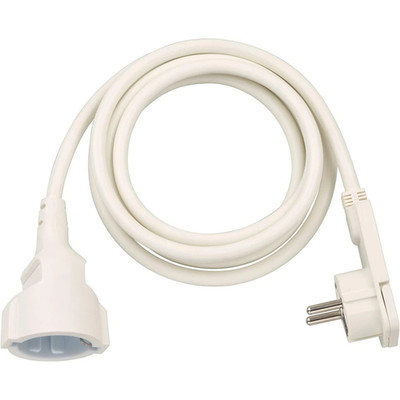 Brennenstuhl quality plastic extension cable with flat plug (2m cable)