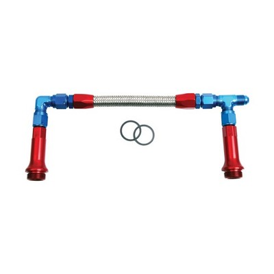 SpeedFx 575114 -8AN x 1/2'' NPT Port Red/Blue Stainless Steel Braided Hose