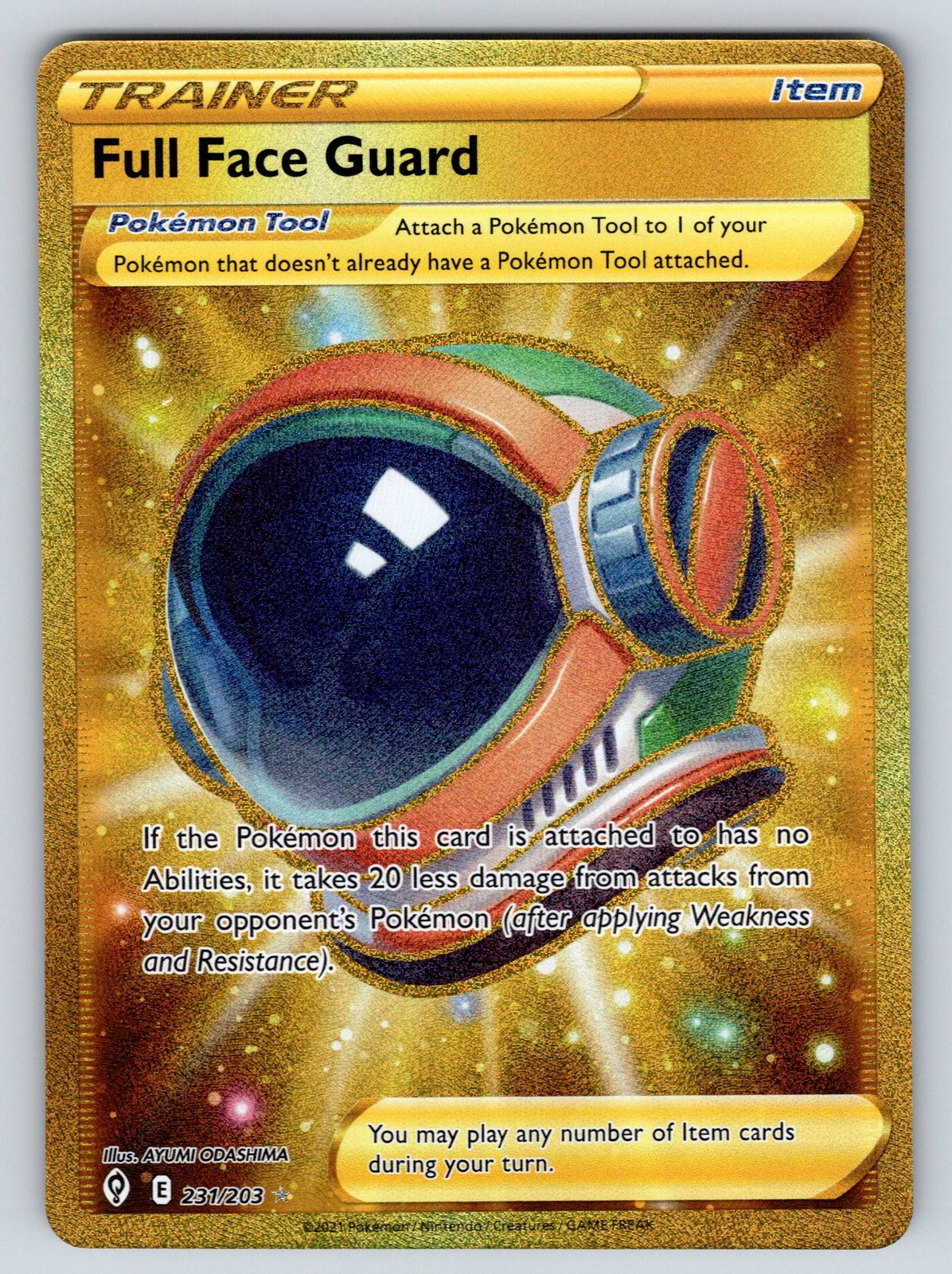 Holofoil Full Face Guard (Secret) 231/203 SWSH07: Evolving Skies NM