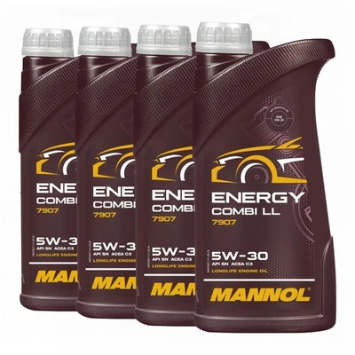MANNOL Energy Combi LL 5W-30 Huile Moteur, BMW LL-04, MB 229.51, 4x1 L - Photo 1/3