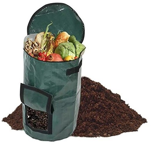 34 Gallon Garden Compost Bin Bag, Reusable Organic Fertilizer Fermented Bag