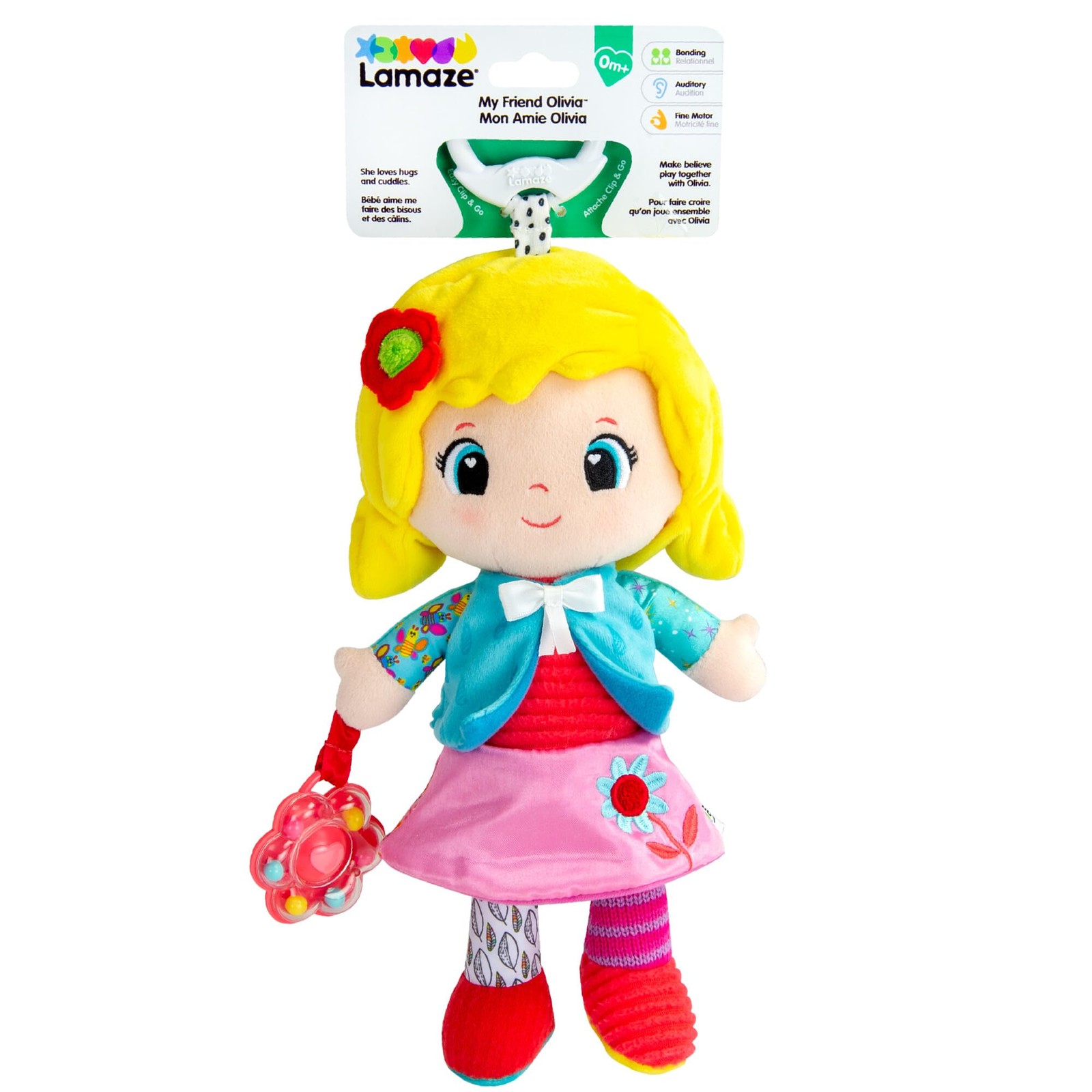 LAMAZE My Friend Olivia - Clip & Go Pram Baby Toys 0-6 Months - Sensory Toys for