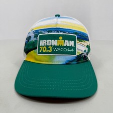 BOCO Gear Ironman 70.3 Waco Hat Mens OSFM Green White Perforated Running Cap