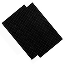 2x Bar Service Mat Black Heat Insulating PVC Bar Countertop Spill Mat 45x30x NEW
