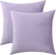 Jeneoo Comfy Soft Thick Velvet Throw Pillow 18 x 18 Pack of 2 , Lavender