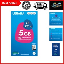 5GB Pay As You Go SIM Card - £2.50 Plan with /India Roaming, Fits All Devices!