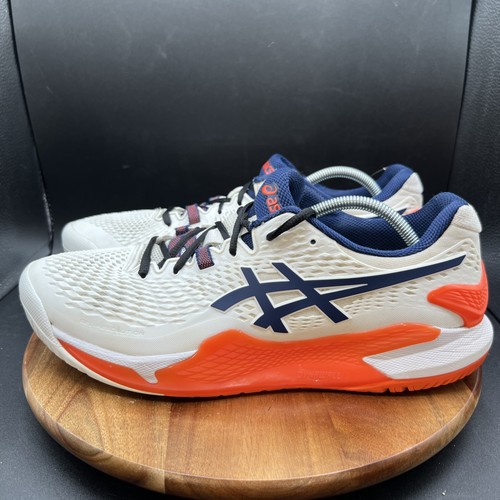Asics Gel Resolution 9 Herren Größe 12 Weiß Blau Expanse Koi Schuhe Tennis 1041A330