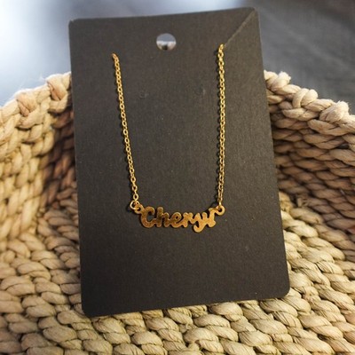 Cheryl 14'' Personalized Choker Necklace Gold Tone Dainty Delicate Name Gift