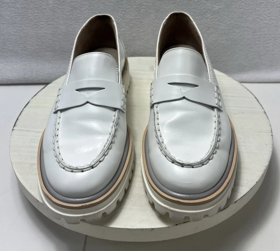 Mocasín PAUL GREEN Super Suave Cuero Justine Penny Blanco Para Mujer Talla 5 (US-7.5) Foto 2 de 4