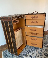 Antique Louis Vuitton French Monogram Steamer Trunk Vintage Pristine Condition