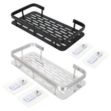 Punch-free Bathroom Kitchen Shelf Wall Mounted Luxury Storage Rack Organizer