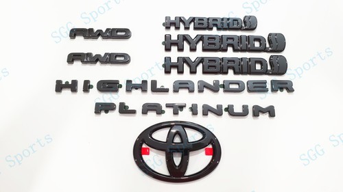 Gloss Black HYBRID Highlander AWD Platinum LOGO OVERLAY Emblem 2020+ Highlander - Bild 2 von 11