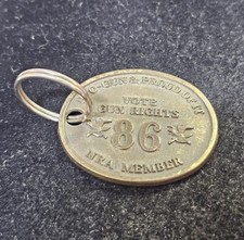 Vtg NRA Keychain Fob Rifle Eagle Vote 86 Made in USA NIP PRO gun proud brass-B2