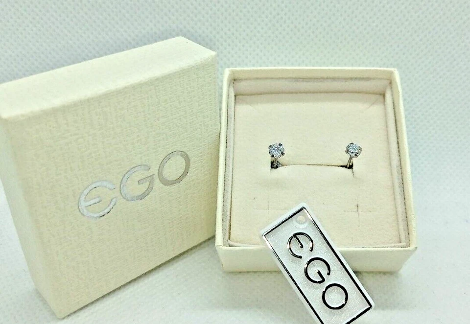 ORECCHINI DONNA ARGENTO 925 GIOIELLI EGO ITALIANO ZIRCONI ROTONDI DIAMETRO 4mm - Immagine 4 di 4