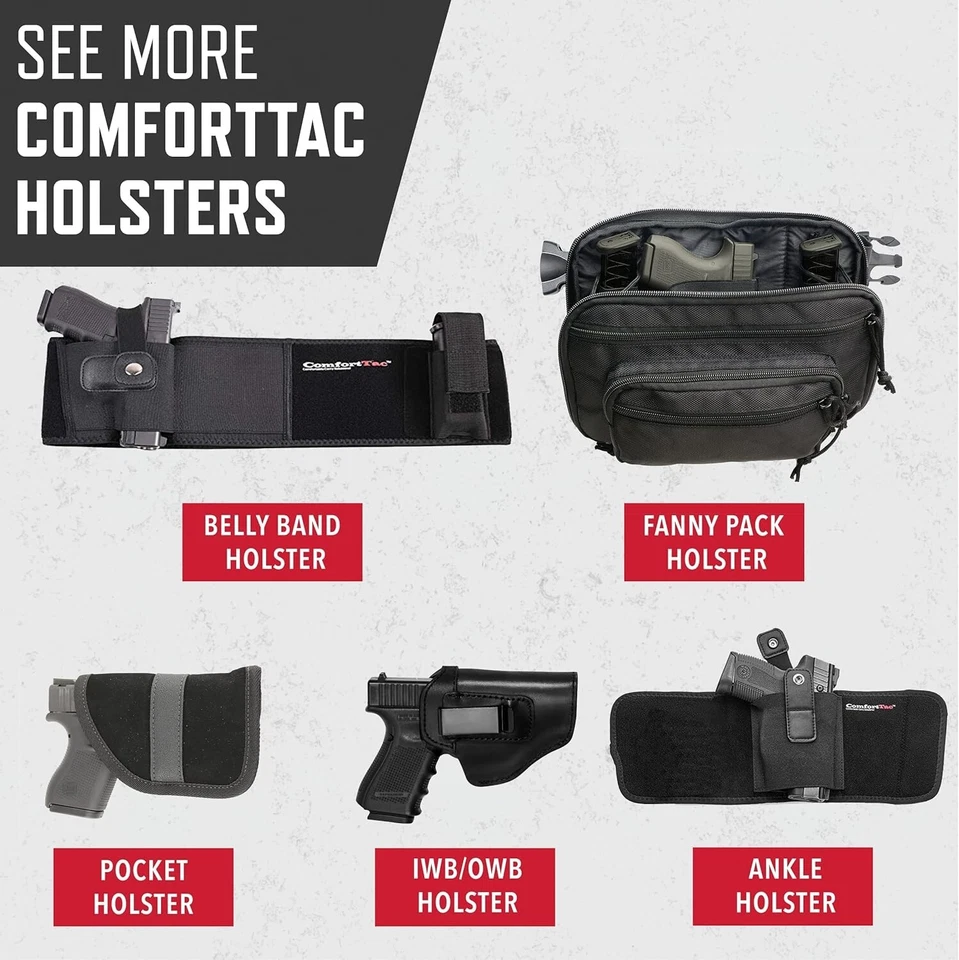 Funda de banda para vientre para transporte oculto se adapta a Glock Sig S&W 9 m IWB/OWB Ruger Foto 4 de 4