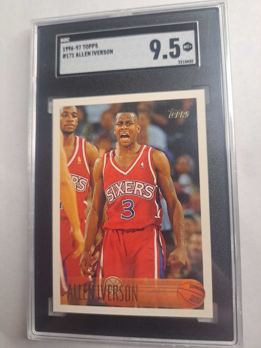 その他 Allen Iverson rc auto topps Allen Iverson Signed 1996-97 Topps #171 Rookie Card RC