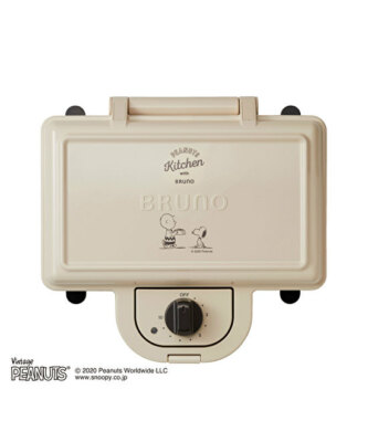 BRUNO Hot Sand Maker Double PEANUTSコラボ Peanuts Snoopy BRUNO Hot Sandwich Maker Double BOE069-ECRU 100V