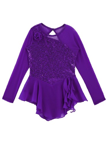 Kids Girls Ballet Dance Leotard Dress Gymnastics Figure Ice Skating Dancewear - Picture 44 of 74