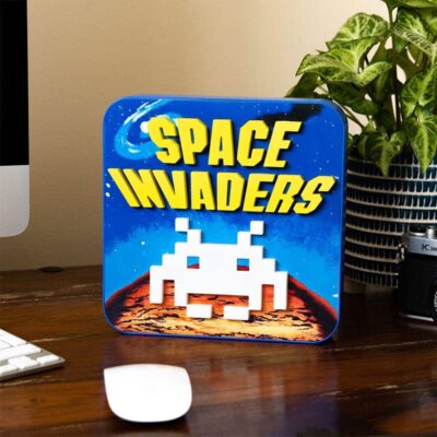 Space Invaders 3D Logo Lampe Blau Medium 639887