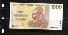 ZIMBABWE #71 2007 $1000 DOLLARS VG CIRCULATED BANKNOTE PAPER MONEY NOTE CURRENCY