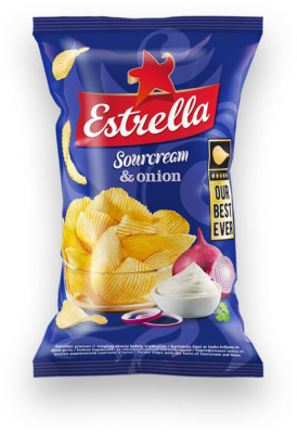 ESTRELLA Sour Cream & Onion Potato Chips 130g