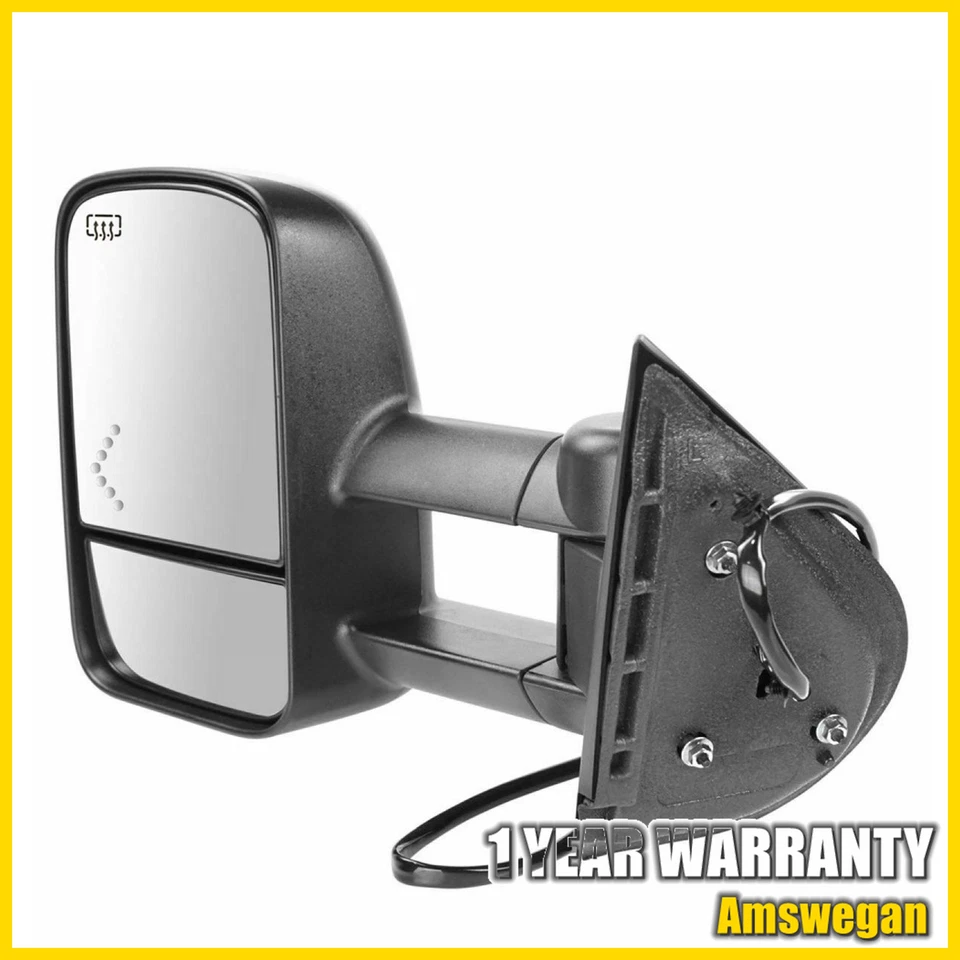 [Left] Towing Power Heated Signal Side View Mirror For 07-14 GMC Sierra Chevy - Image 4 of 4