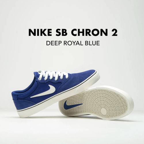 Nike SB Chron 2 Suede Low Top Mens 9 Skate Sneakers Royal Blue DM3493 401 New - Picture 9 of 11