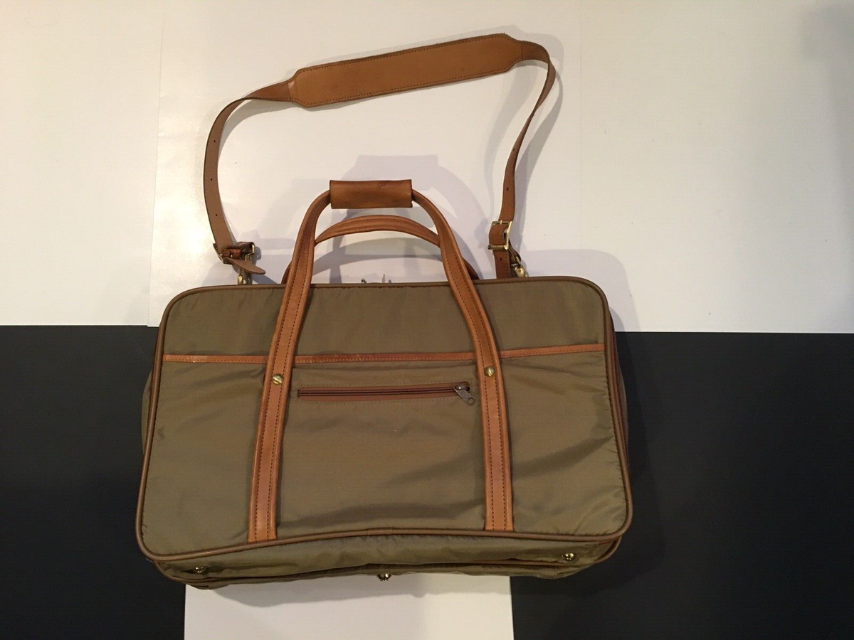 Vintage Hartmann Tan Nylon & Leather Carry On Expandable Vintage Hartmann Tan Nylon & Leather Carry On Expandable