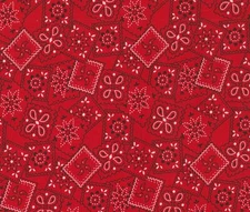 Country Western Fabric | Bandana Print Toss Red | Cotton YARD
