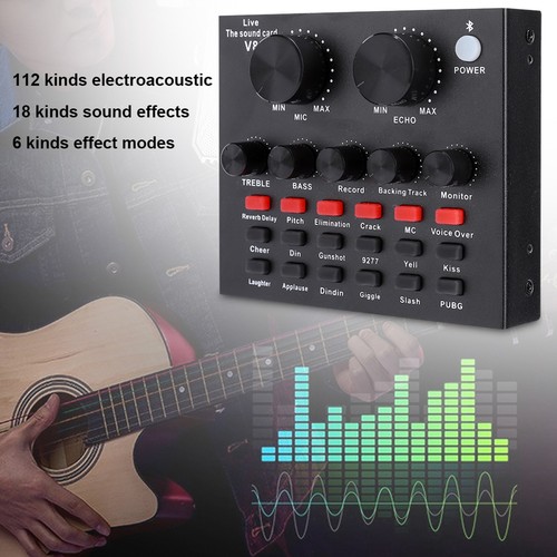 V8 Abs Black Bt Volume Adjustment Voice Change Live Broadcast Sound Card F SPC - Afbeelding 8 van 12