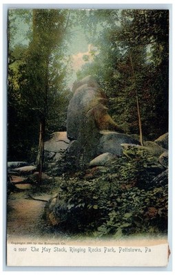 The Hay Stack Ringing Rocks Park Pottstown Pennsylvania PA Rotograph Postcard