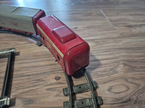 Vintage Hafner Wind-up Locomotive Tin Litho Train Set 1010 With Track - Picture 3 of 19