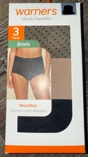 Warners ~ Womens Brief Underwear Panties Polyester Blend 3-Pair ~ 2XL (20)