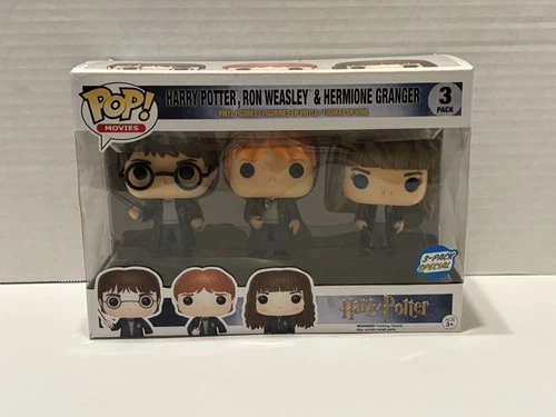 Funko Pop! Vinyl: Harry Potter - 3 Pack - Harry, Ron & Hermione *Damaged*