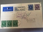 GB STAMPS RARE FIRST DAY COVER 1935 KING GEORGE V 2 1/2d & 3d AIRMAIL TO POLAND
