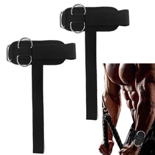 Weight Lifting Straps with D Rings, Wrist Support Weightlifting Grips, Black